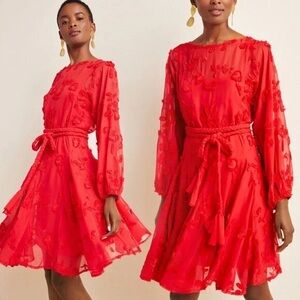 NWT Anthropologie x Mare Mare Amal Red Textured Mini Dress